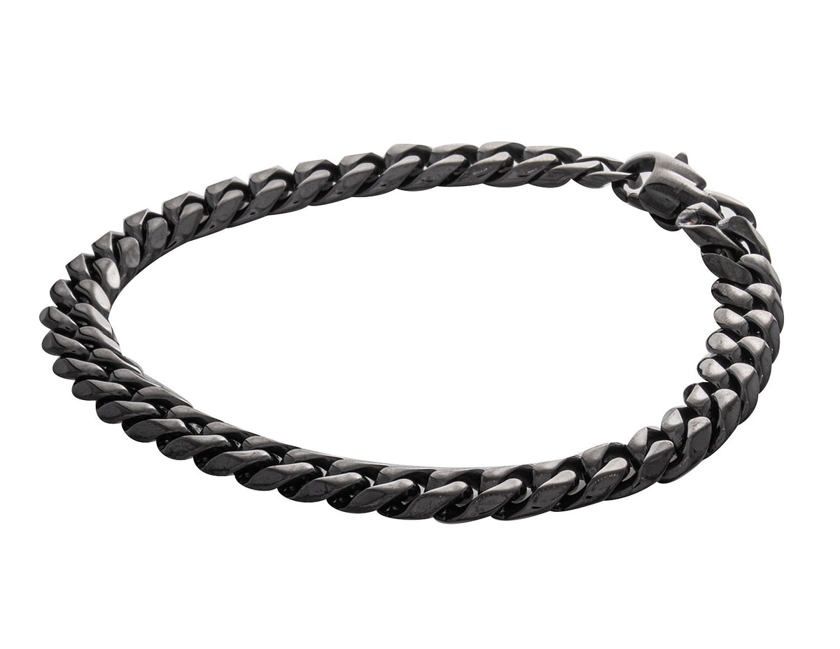 Stainless Steel/Gun-IP Cuban Bracelet