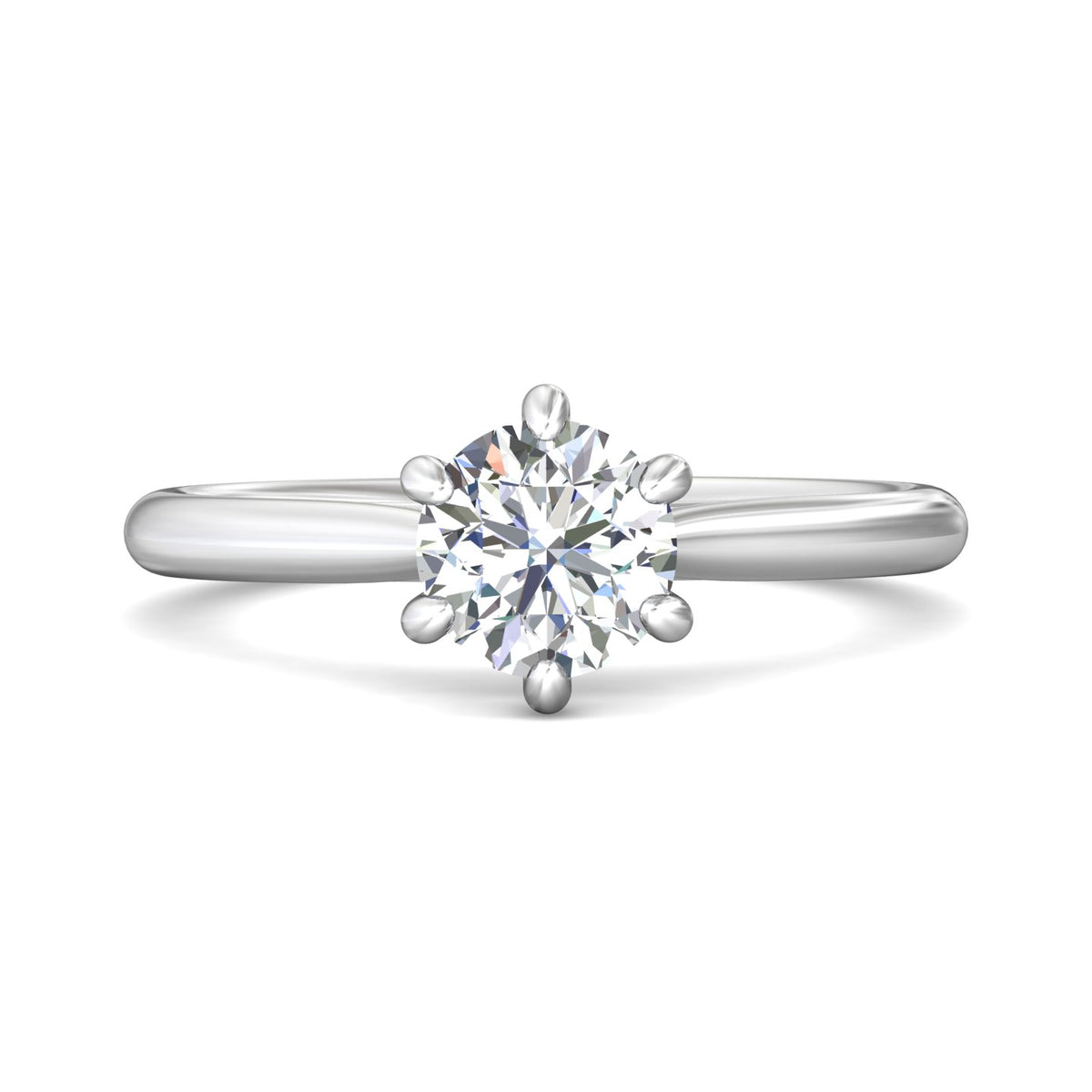 1/14ct. t.w. Round Cut Diamond Engagement Ring in 14K White Gold