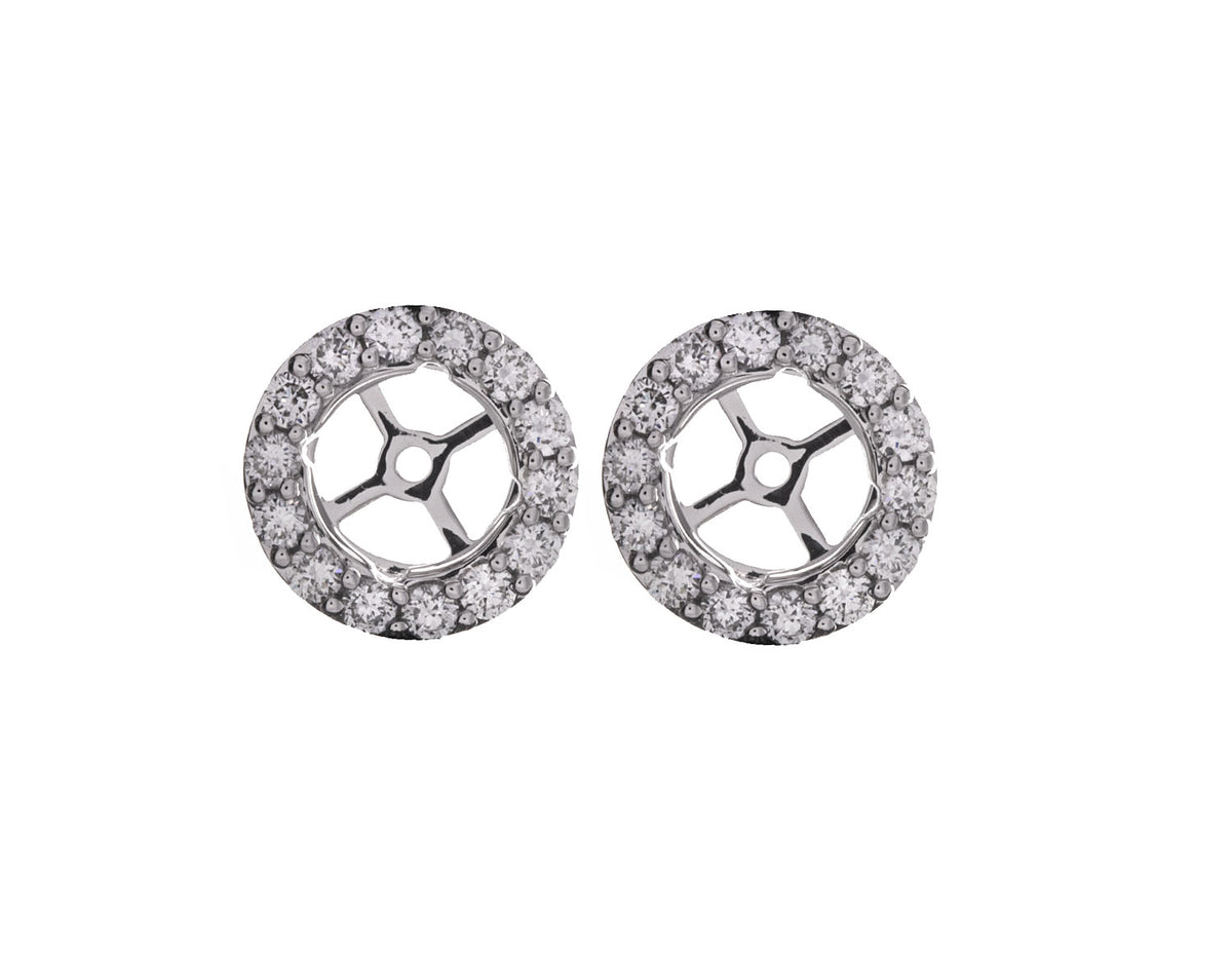 5/8ct. t.w. Diamond Halo Earring Jackets in 14K White Gold