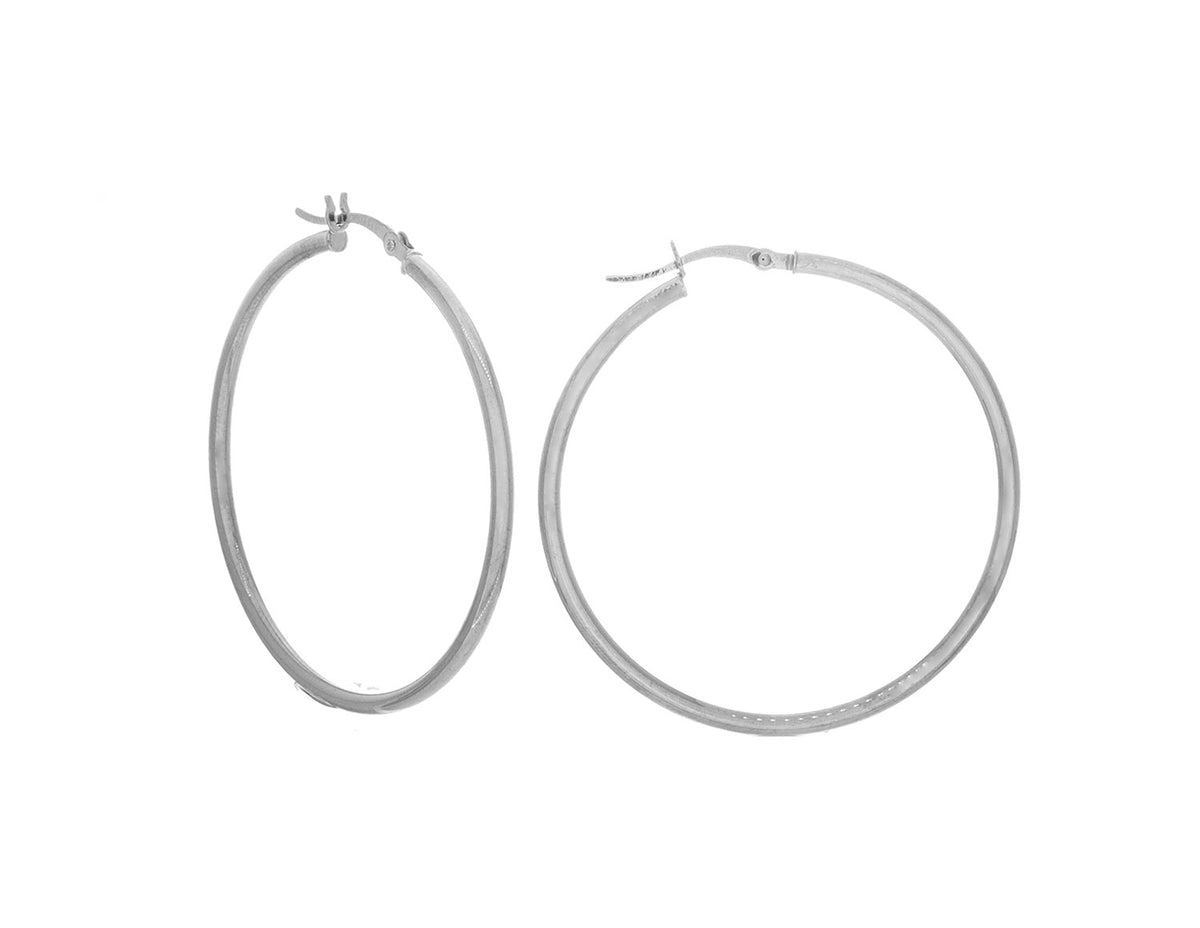 Hoop Earrings in 14K White Gold