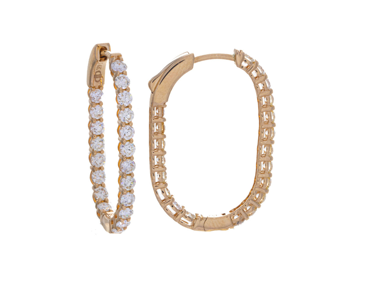 2ct. t.w. Diamond U-Shaped Hoop Earrings in 14K Yellow Gold