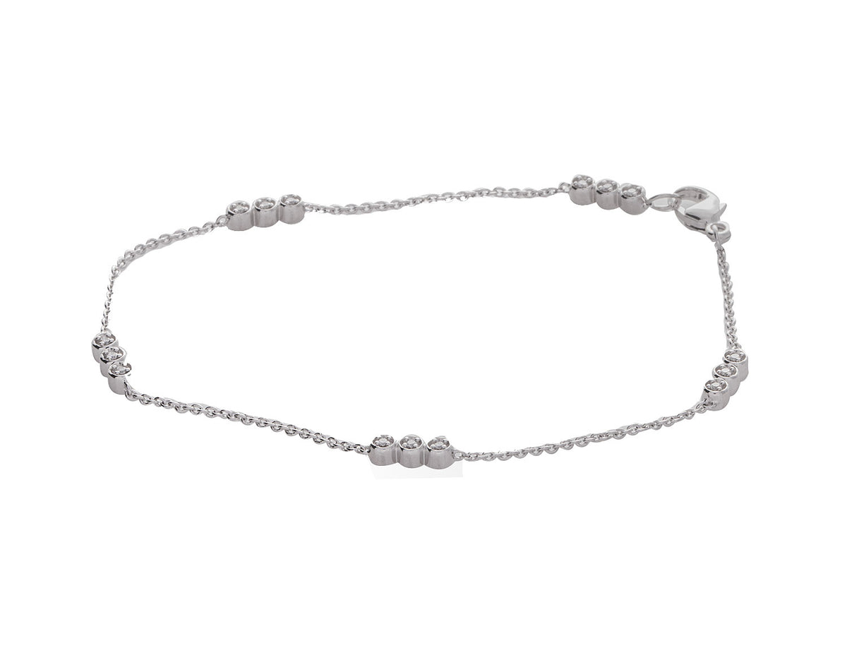 1/10ct. t.w. Diamond Station Bracelet in Sterling Silver