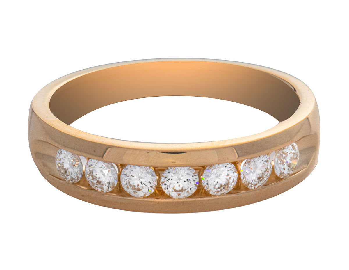 3/4ct. t.w. Round Cut Kessler 81 Diamond Men's Wedding Band in 14K Yellow Gold