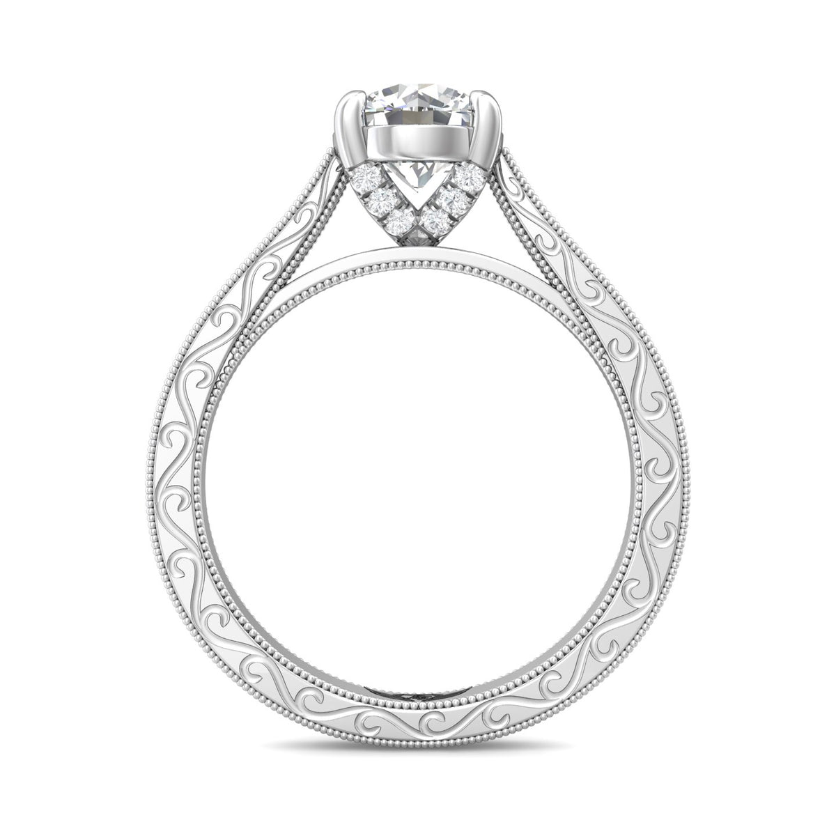 .05ct. t.w. Round Cut Diamond Engagement Ring in 14K White Gold