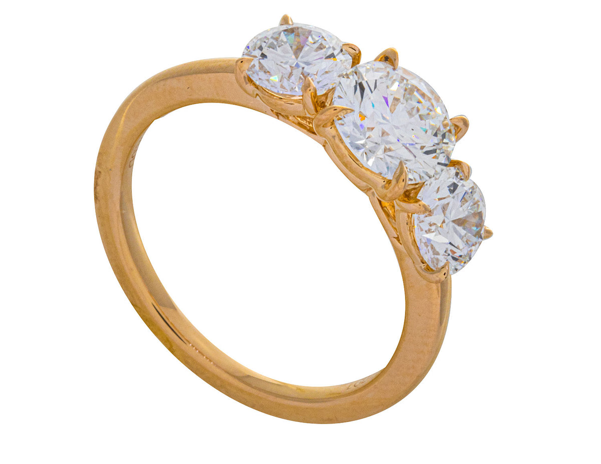 3ct. t.w. 3-Stone Newborn Lab Created Diamond Anniversary Ring in 14K Yellow Gold