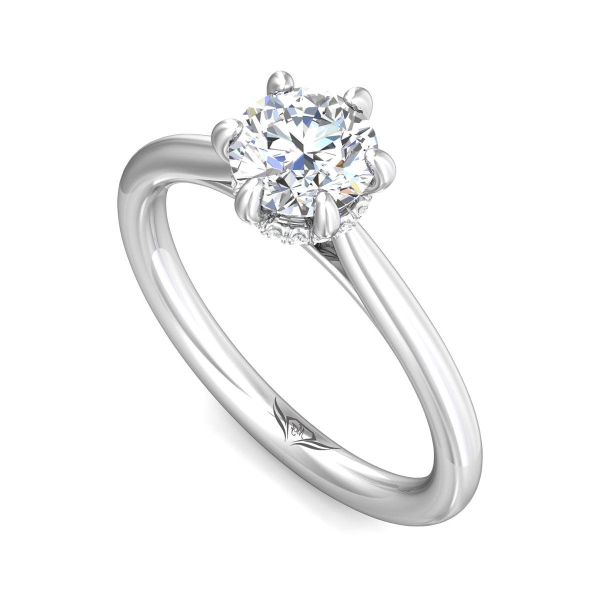 1/14ct. t.w. Round Cut Diamond Engagement Ring in 14K White Gold