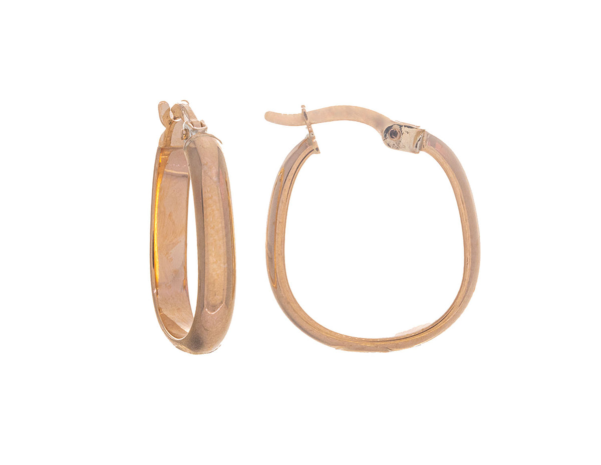 13.7mm Off Round Polished Hoop Earrings in 10K Yellow Gold