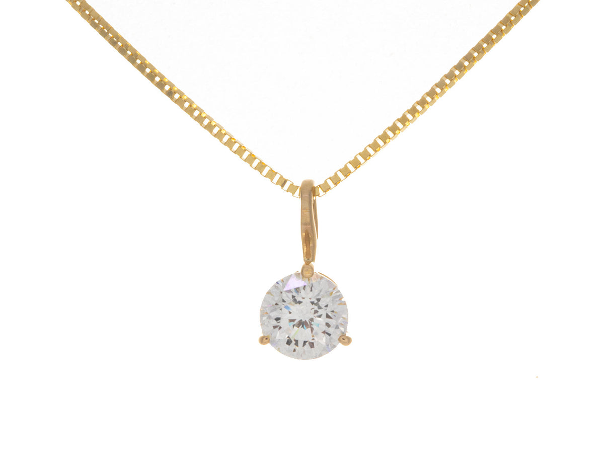 1/2ct. Round Cut Kessler 81 Diamond Solitaire Pendant in 14K Yellow Gold