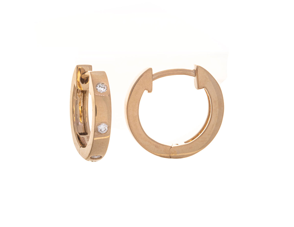 1/10ct. t.w. Diamond Hoop Earrings in 14K Yellow Gold
