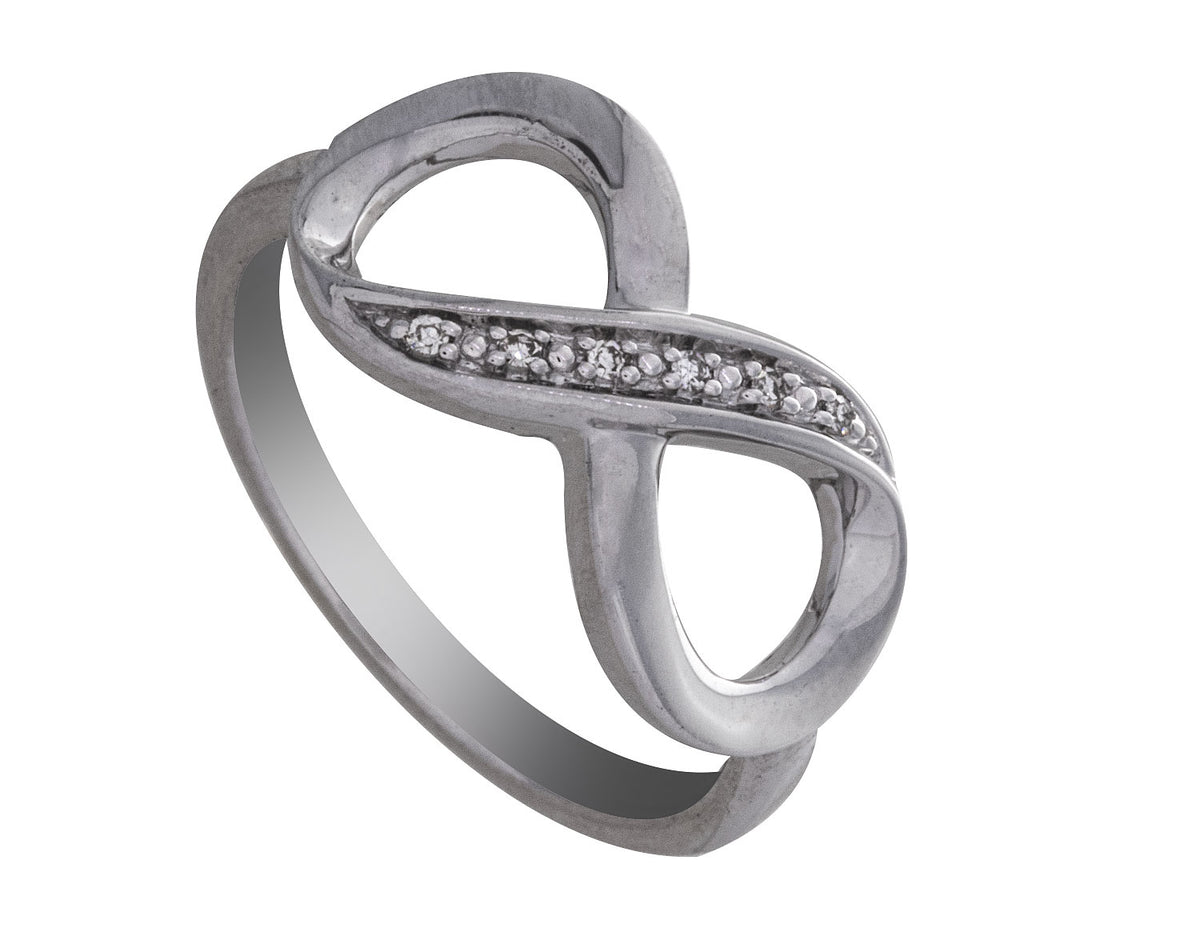 .03ct. t.w. Diamond Infinity Promise Ring in Sterling Silver