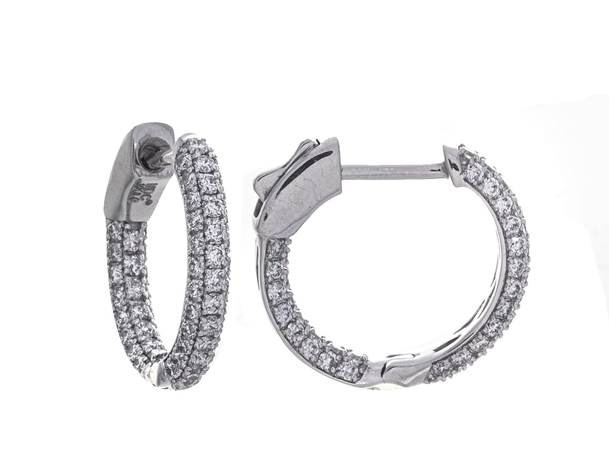 1ct. t.w. Newborn Lab Created Diamond Pave Hoop Earrings in 14K White Gold