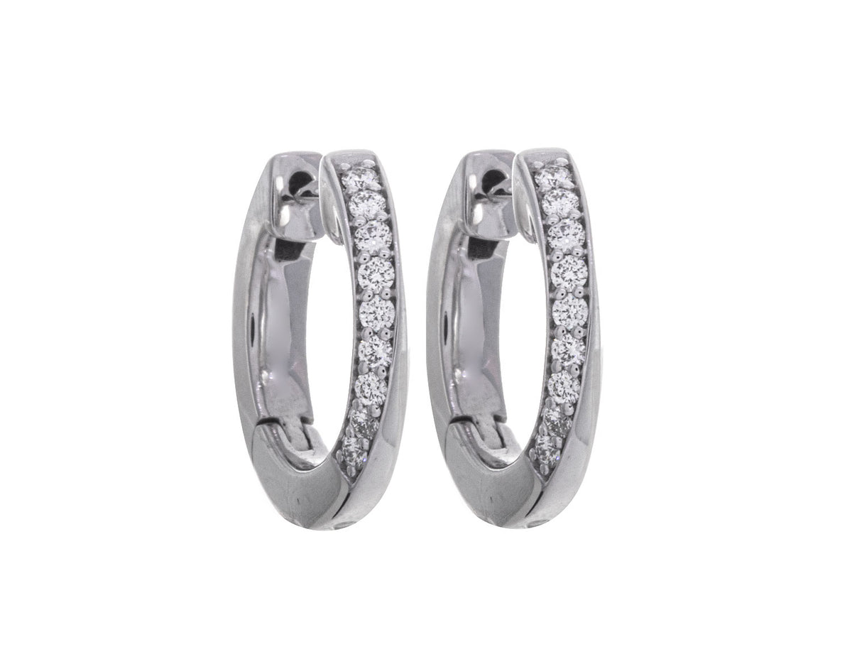 1/4ct. t.w. Kessler 81 Round Diamond Hoop Earrings in Sterling Silver