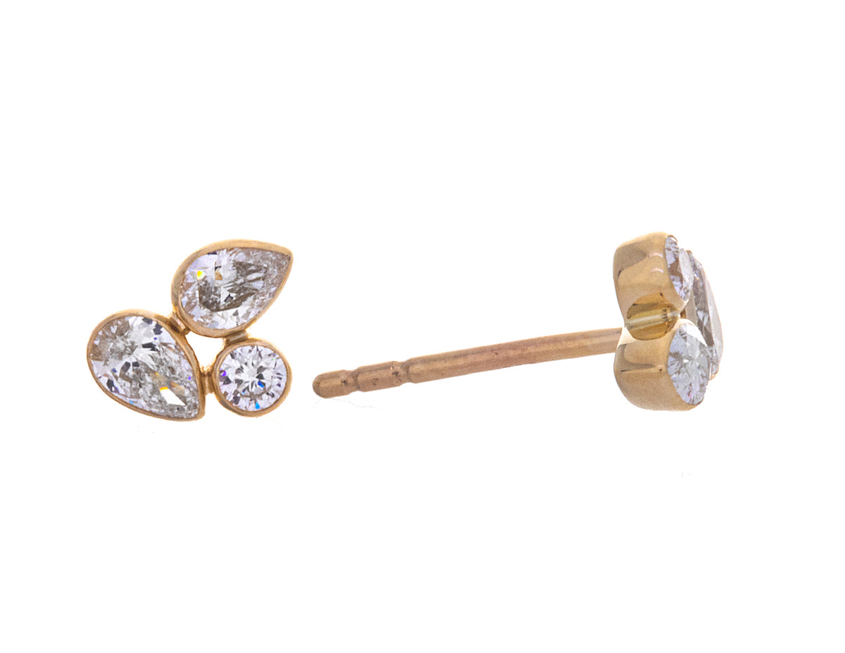 1/2ct. t.w. Newborn Lab Created Diamond Cluster Stud Earrings in 14K Yellow Gold