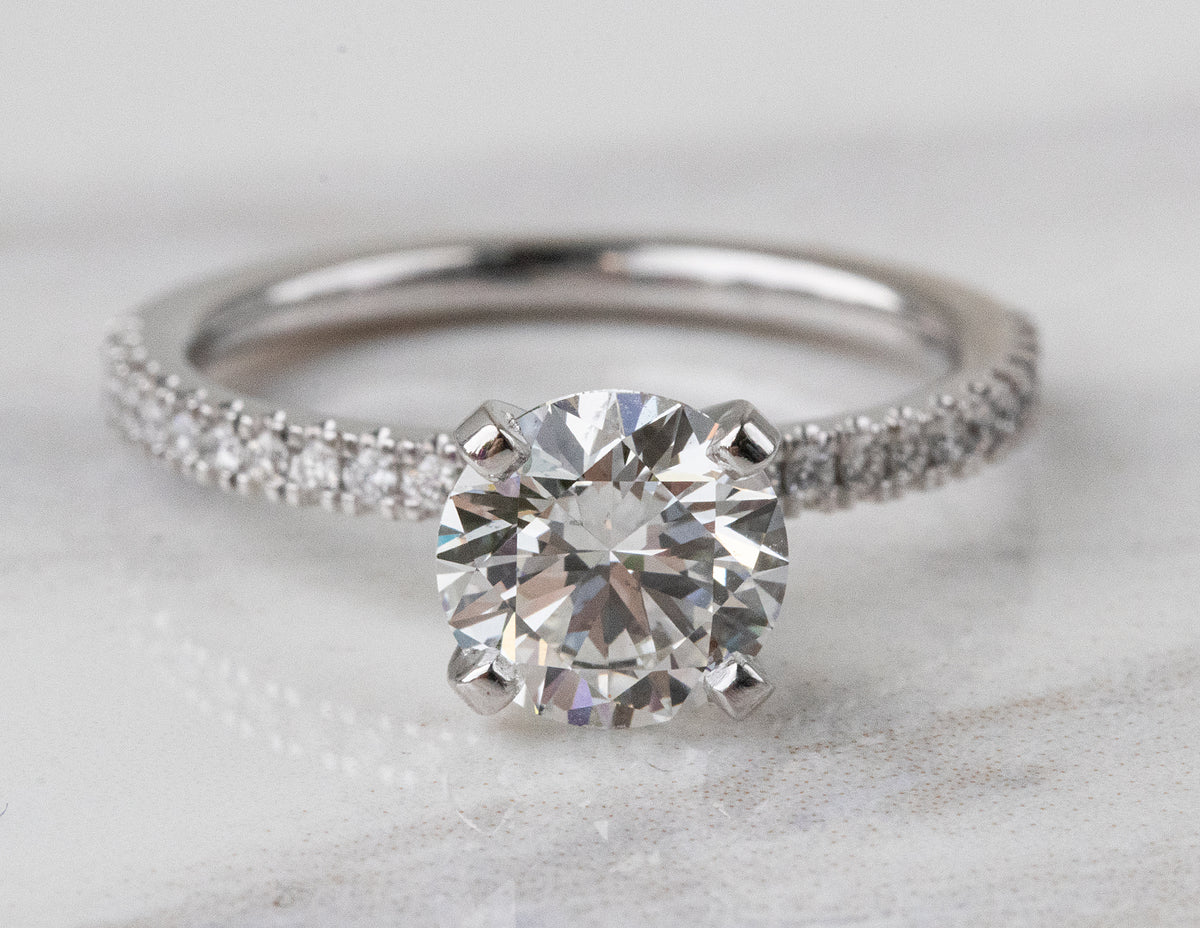 1 1/5ct. t.w. Round Cut Newborn Lab Created Diamond Engagement Ring in 14K White Gold