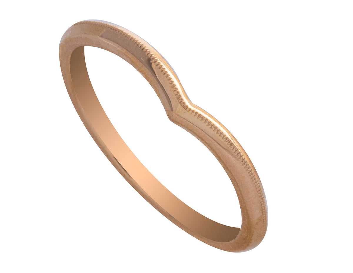 Plain Chevron Wedding Ring in 14K Yellow Gold