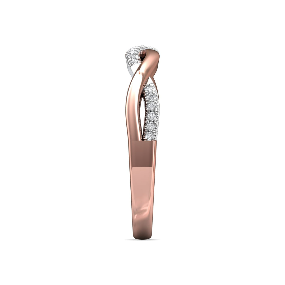 1/10ct. t.w. Round Cut Diamond Wedding Ring in 14K Rose and White Gold