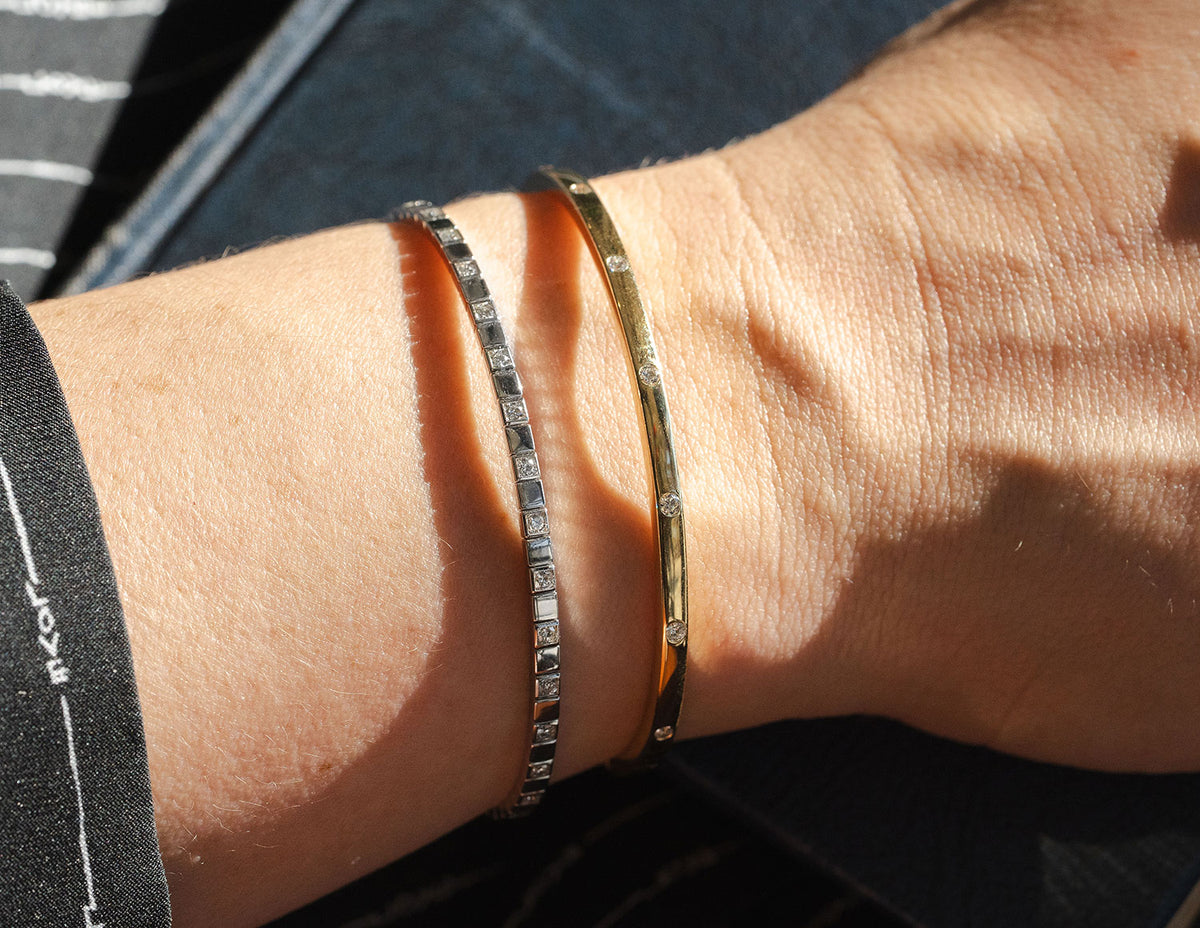 1/5ct. t.w. Diamond Flexie Bangle Bracelet in 14K Yellow Gold