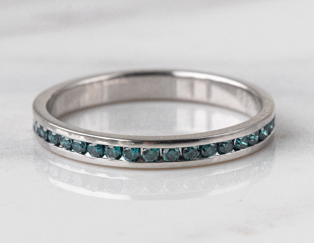 1/4ct. t.w. Blue Diamond Ring in 14K White Gold