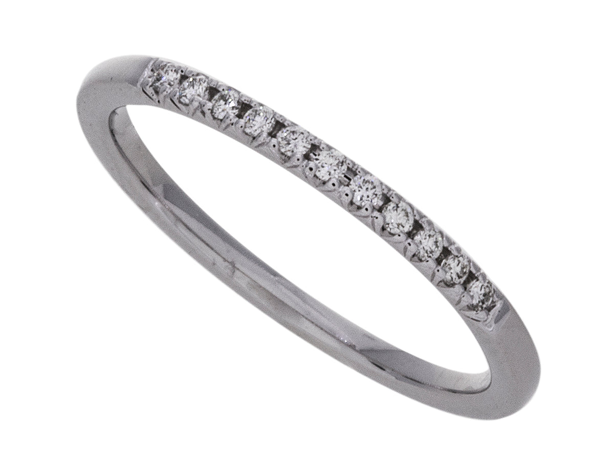 1/10ct. t.w. Fishtail Diamond Anniversary Ring in 14K White Gold