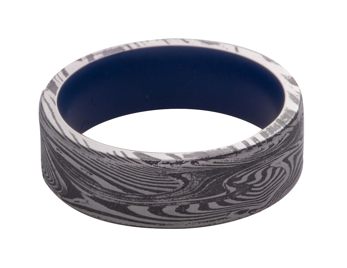 7mm Damascus Steel Wedding Ring