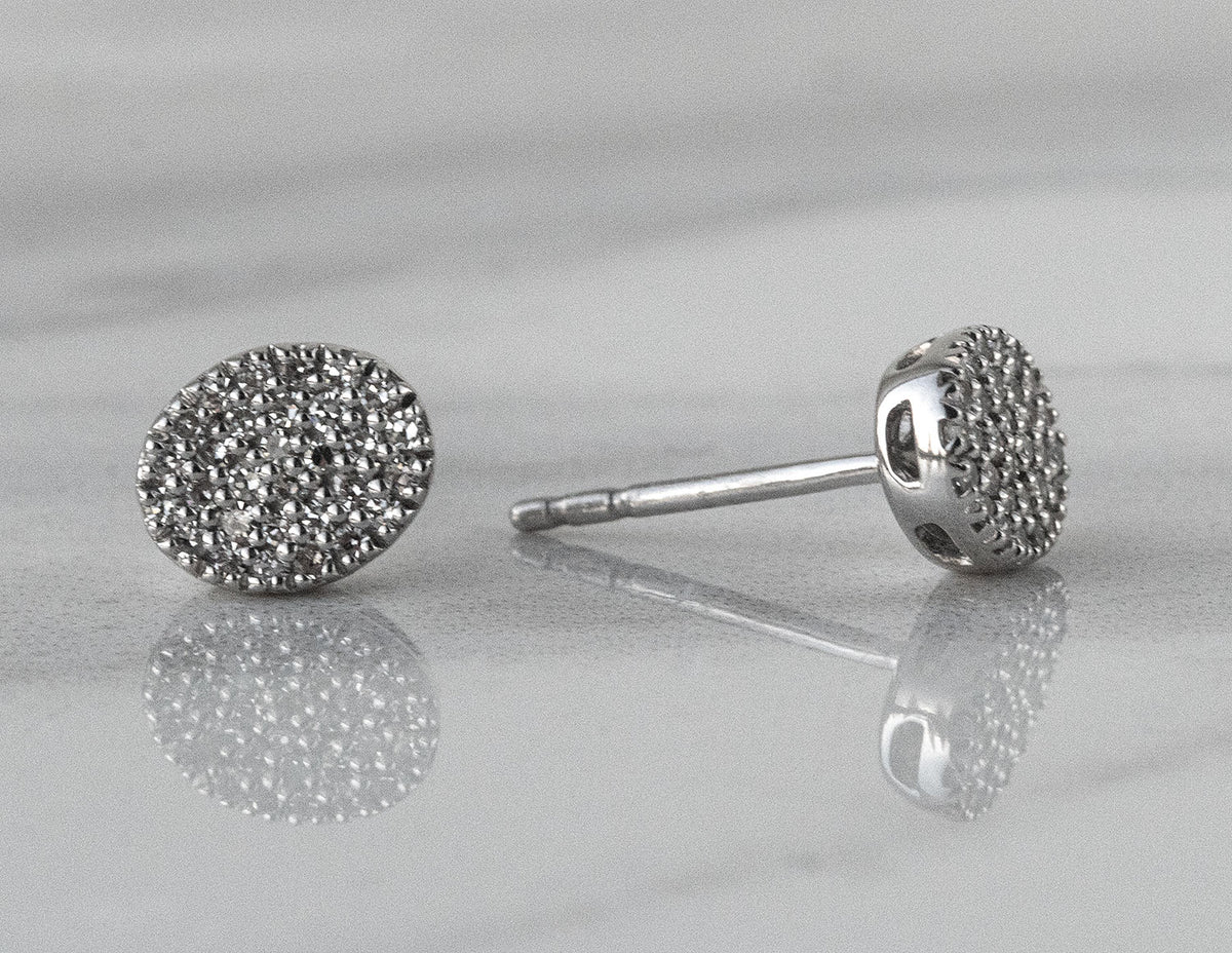 1/4ct. t.w. Oval Shape Newborn Lab Created Diamond Earrings in Sterling Silver