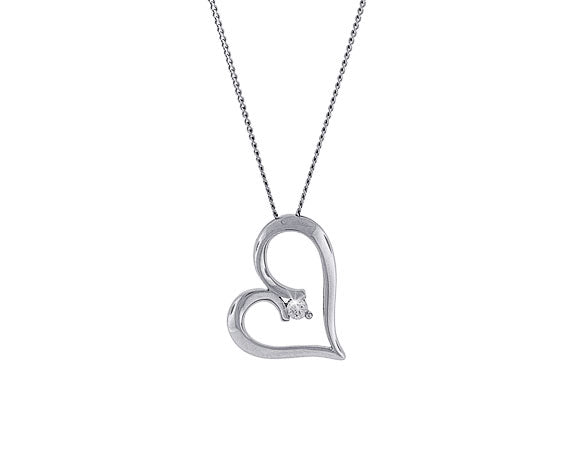 .04ct. t.w. Kessler 81 Diamond Heart Pendant in Sterling Silver