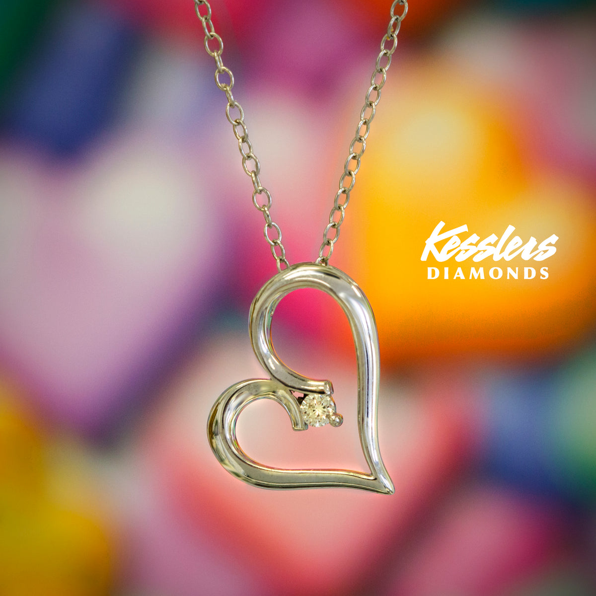 .04ct. t.w. Kessler 81 Diamond Heart Pendant in Sterling Silver