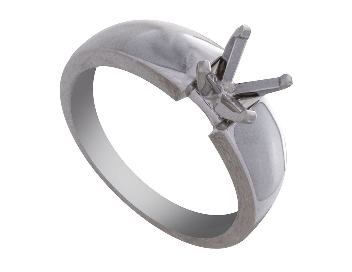 Solitaire Engagement Ring in 14K White Gold