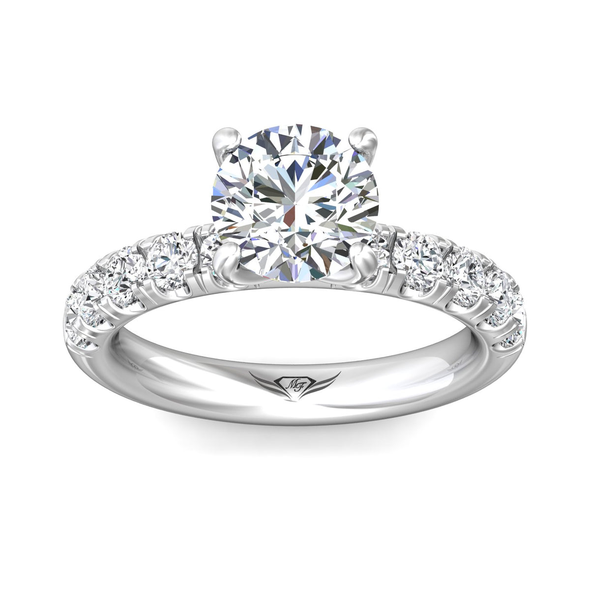 7/8ct. t.w. Diamond Engagement Ring in 14K White Gold