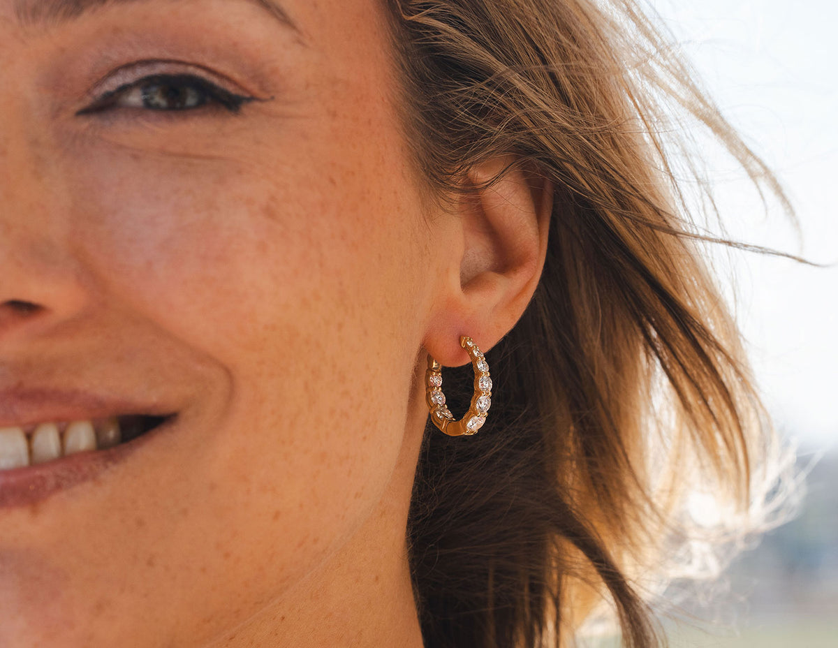 2ct. t.w. Diamond Hoop Earrings in 14K Yellow Gold