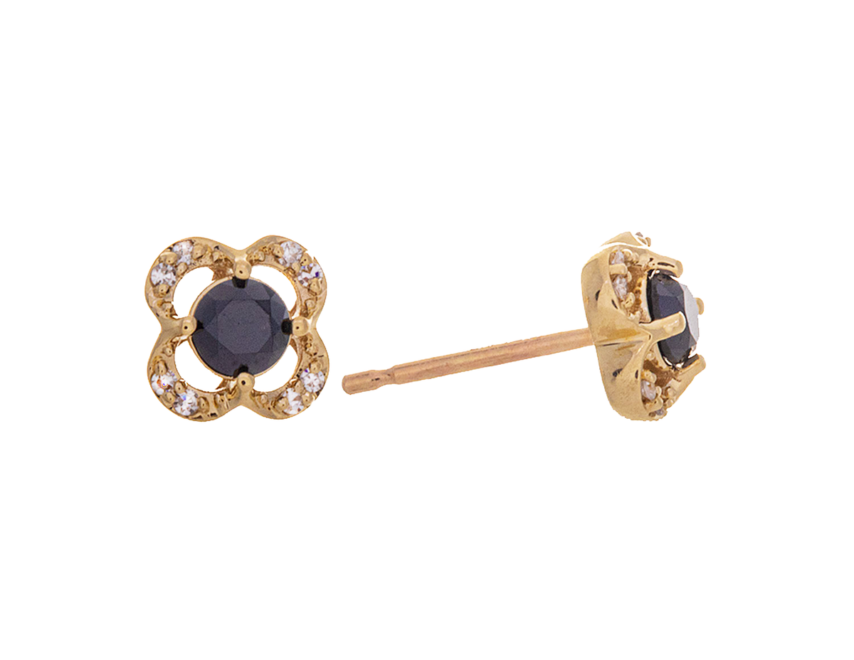 1/3ct. t.w. Black and White Diamond Earrings in 10K Yellow Gold