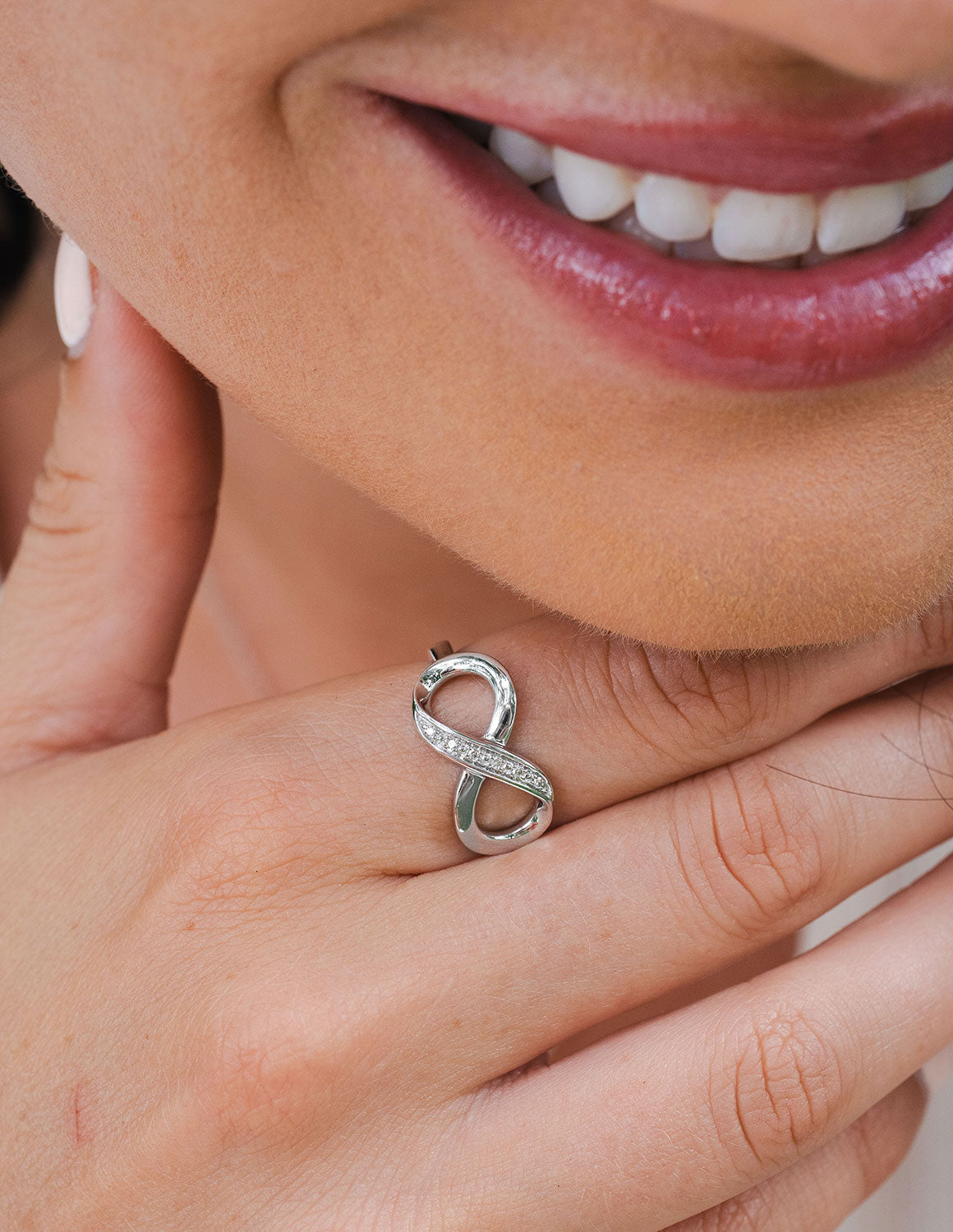 .03ct. t.w. Diamond Infinity Promise Ring in Sterling Silver
