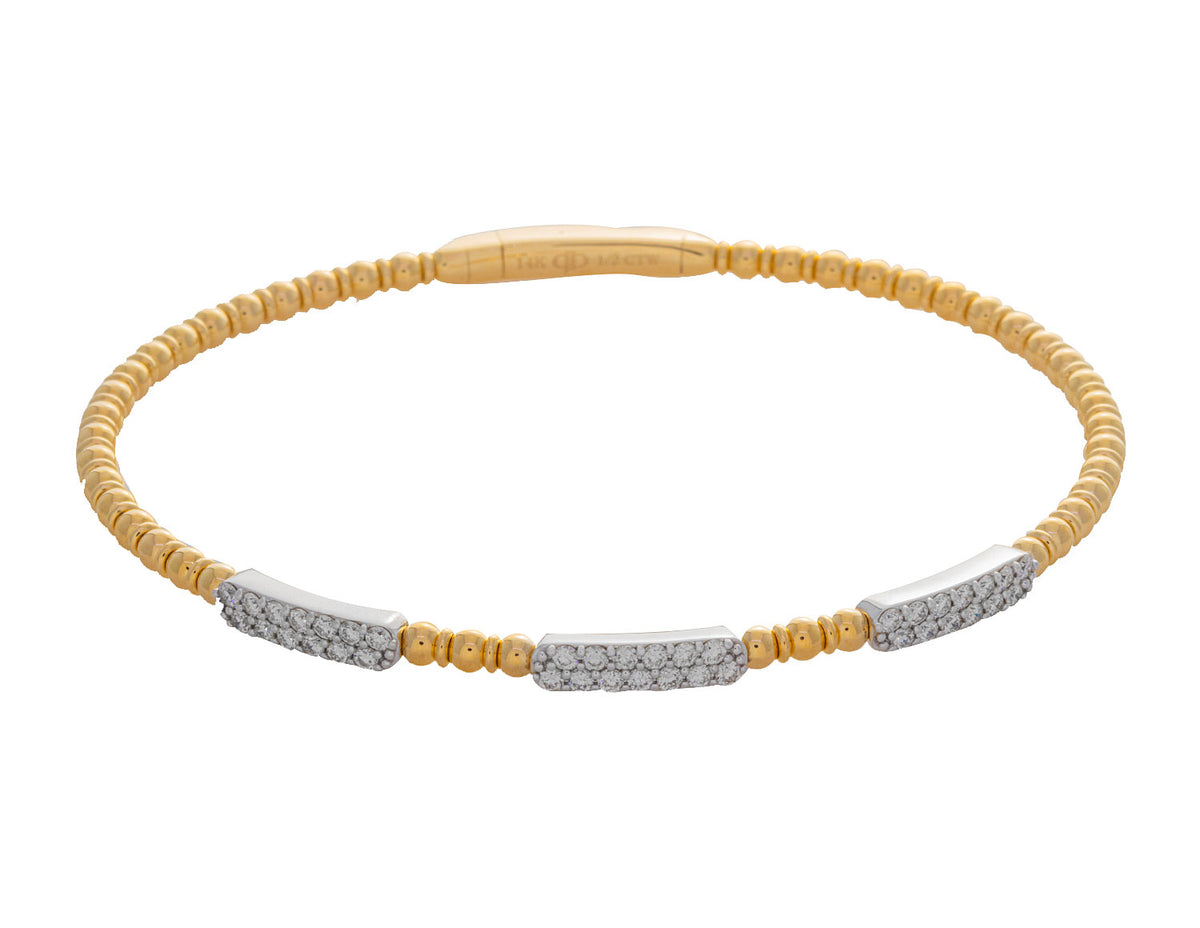 1/2ct. t.w. Diamond Flexie Bangle Bracelet in 14K Yellow and White Gold