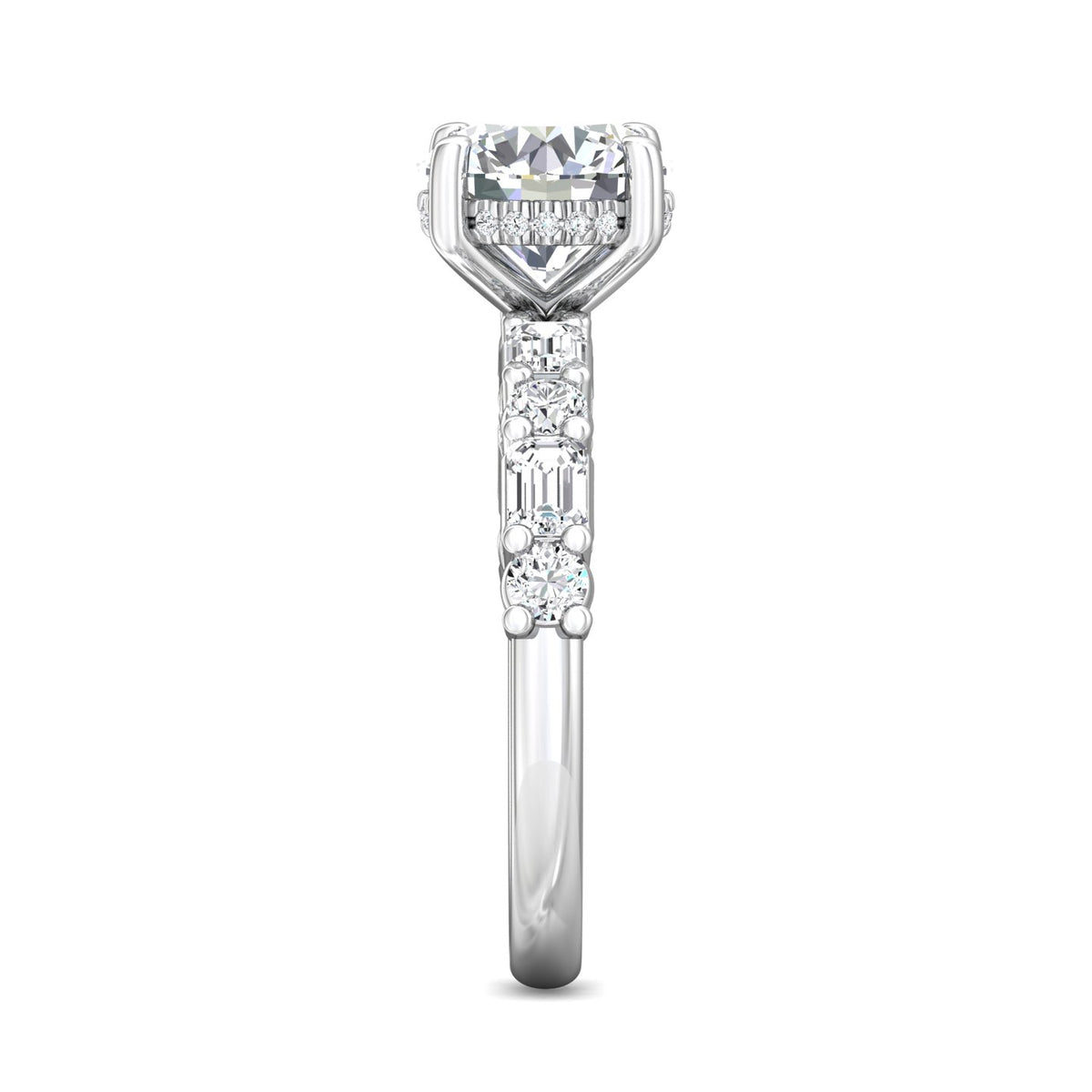7/8ct. t.w. Diamond Engagement Ring in 14K White Gold
