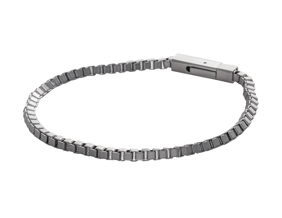 8" Square Box Chain Bracelet in Stainless Steel