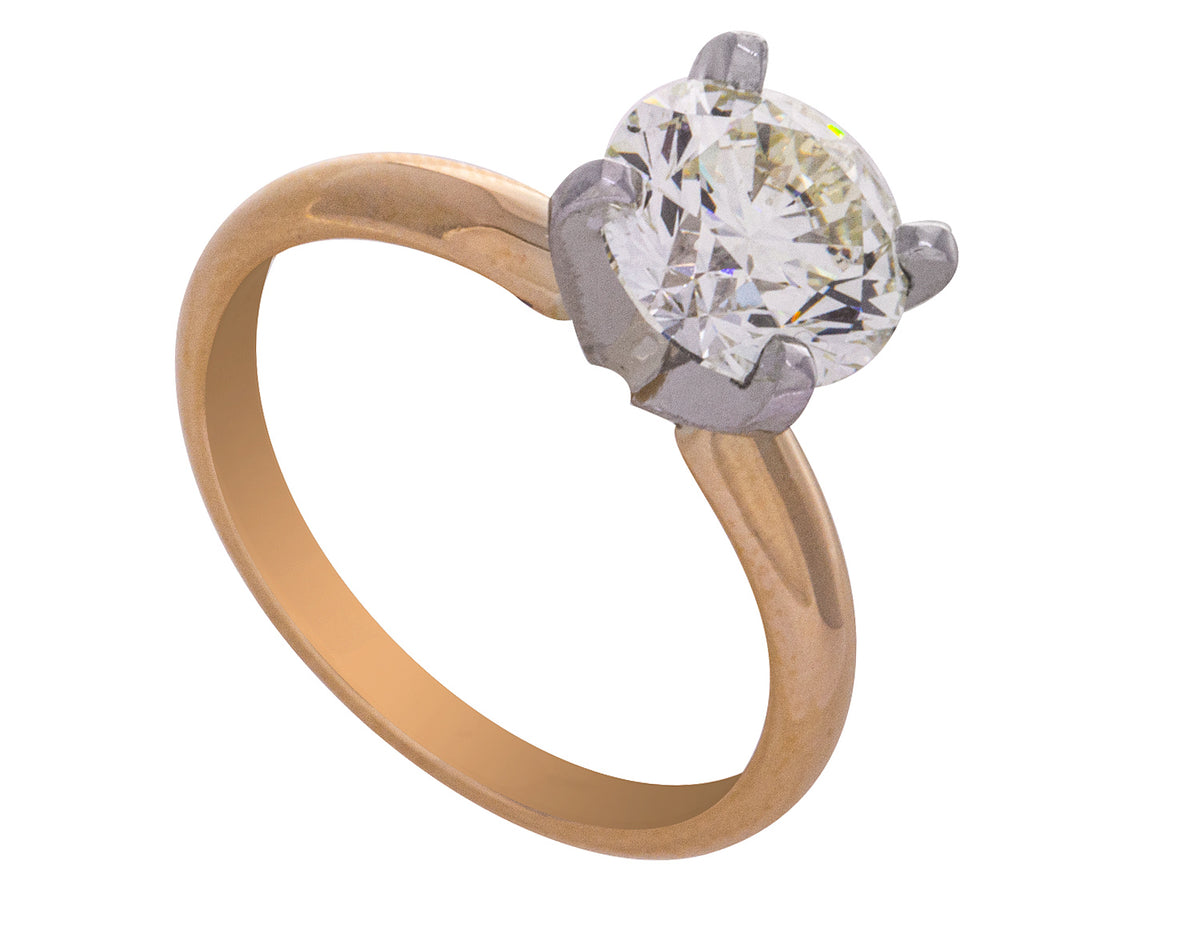 2ct. Kessler 81 Newborn Lab Created Diamond Solitaire Engagement Ring in 14K Yellow Gold
