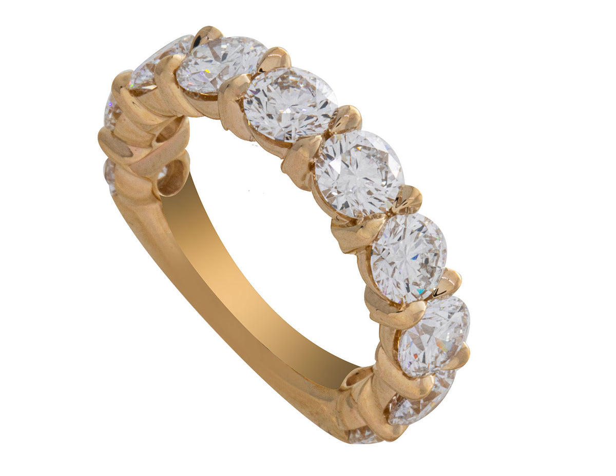 4ct. t.w. Round Cut Newborn Lab Created Diamond Anniversary Ring in 14K Yellow Gold