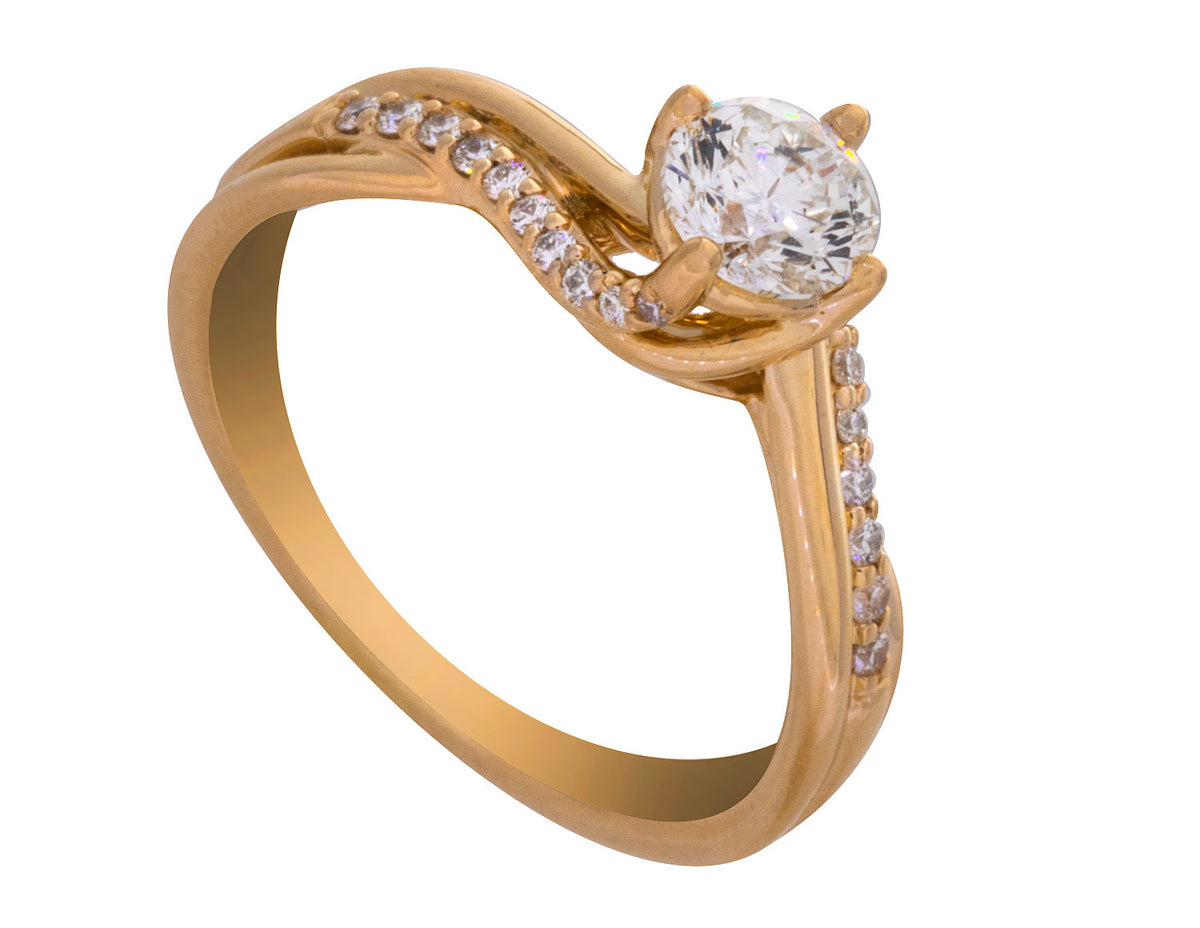 3/5ct. t.w. Round Cut Kessler 81 Diamond Engagement Ring in 14K Yellow Gold