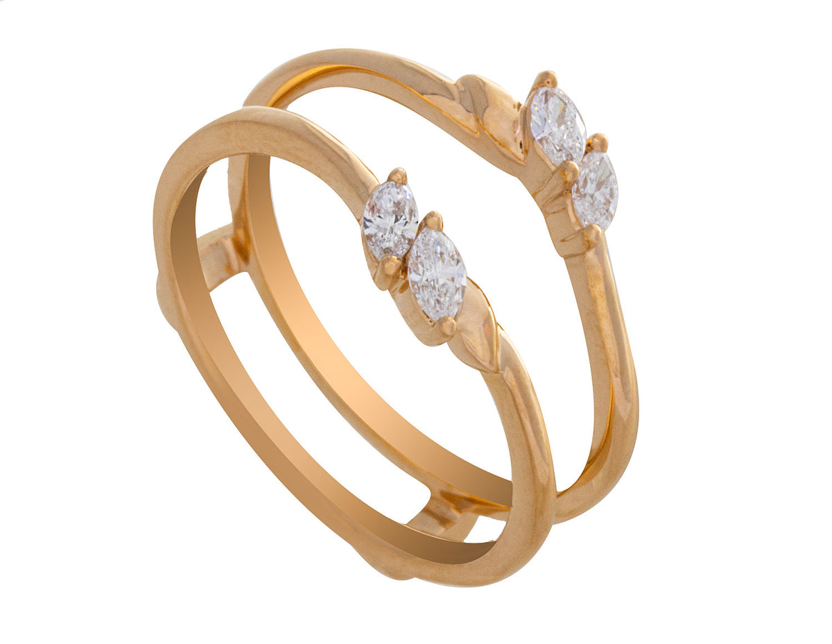 1/5ct. t.w. Diamond Wedding Guard Ring in 14K Yellow Gold