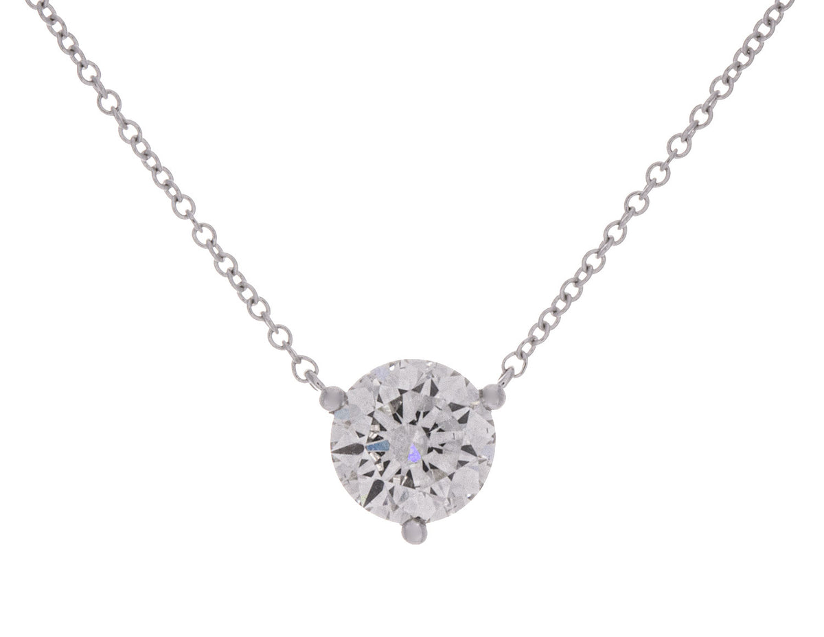 1ct. Round Cut Newborn Lab Created Diamond Pendant in 14K White Gold