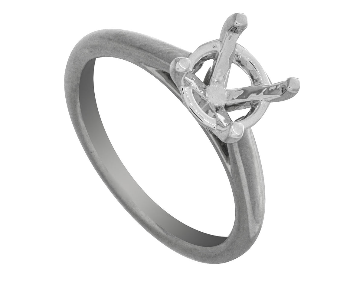 2.25mm Cathedral Solitaire Engagement Ring in Platinum
