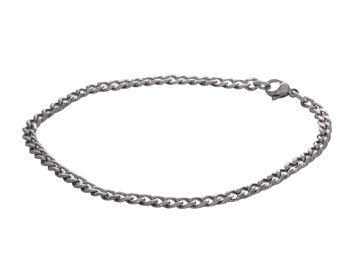 Stainless Steel Polished Curb Link Chain Bracelet