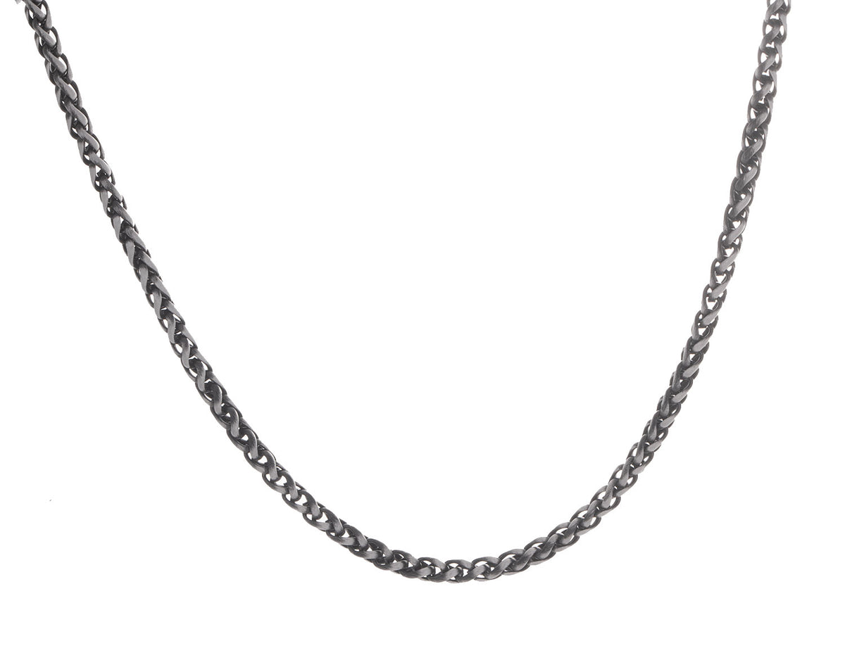 22" Gun Metal Ion-Plated Stainless Steel Wheat Chain