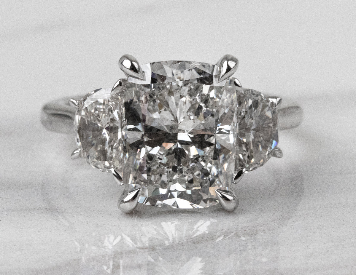 6ct. t.w. Cushion Cut Newborn Lab Created Diamond Engagement Ring in 14K White Gold