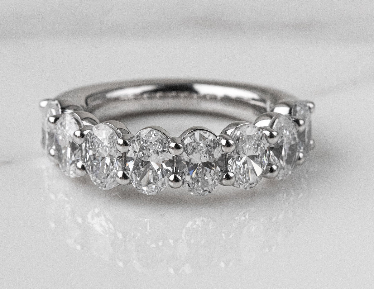 4 1/5ct. t.w. Oval Cut Newborn Lab Created Diamond Ring in 14K White Gold
