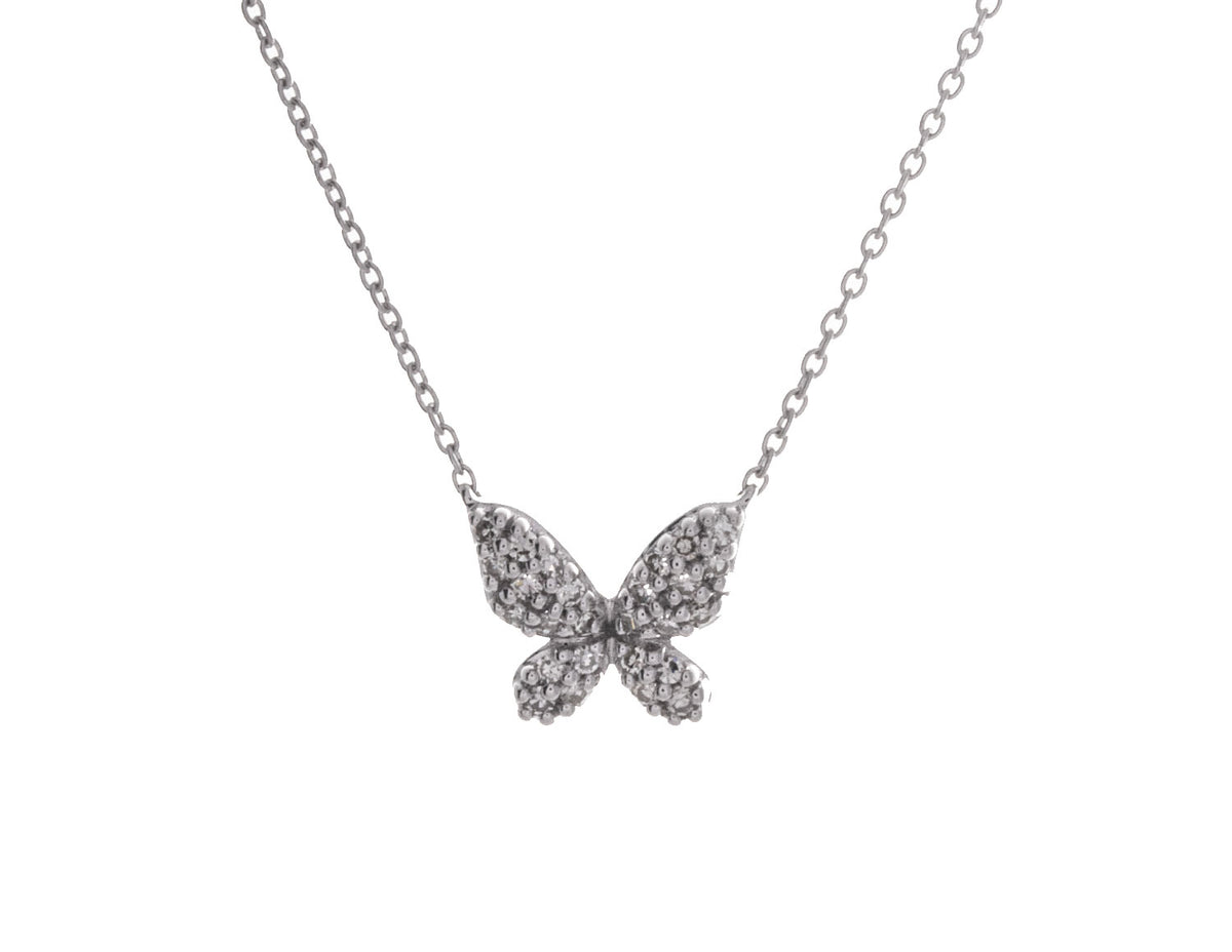 1/7ct. t.w. Diamond Butterfly Pendant in 10K White Gold
