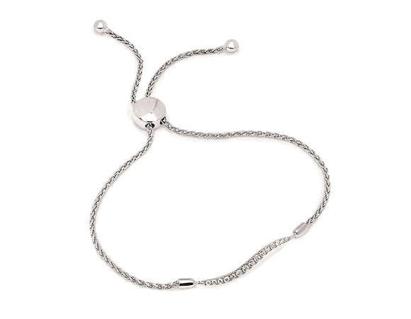 1/5ct. t.w. Diamond Bolo Bracelet in Sterling Silver