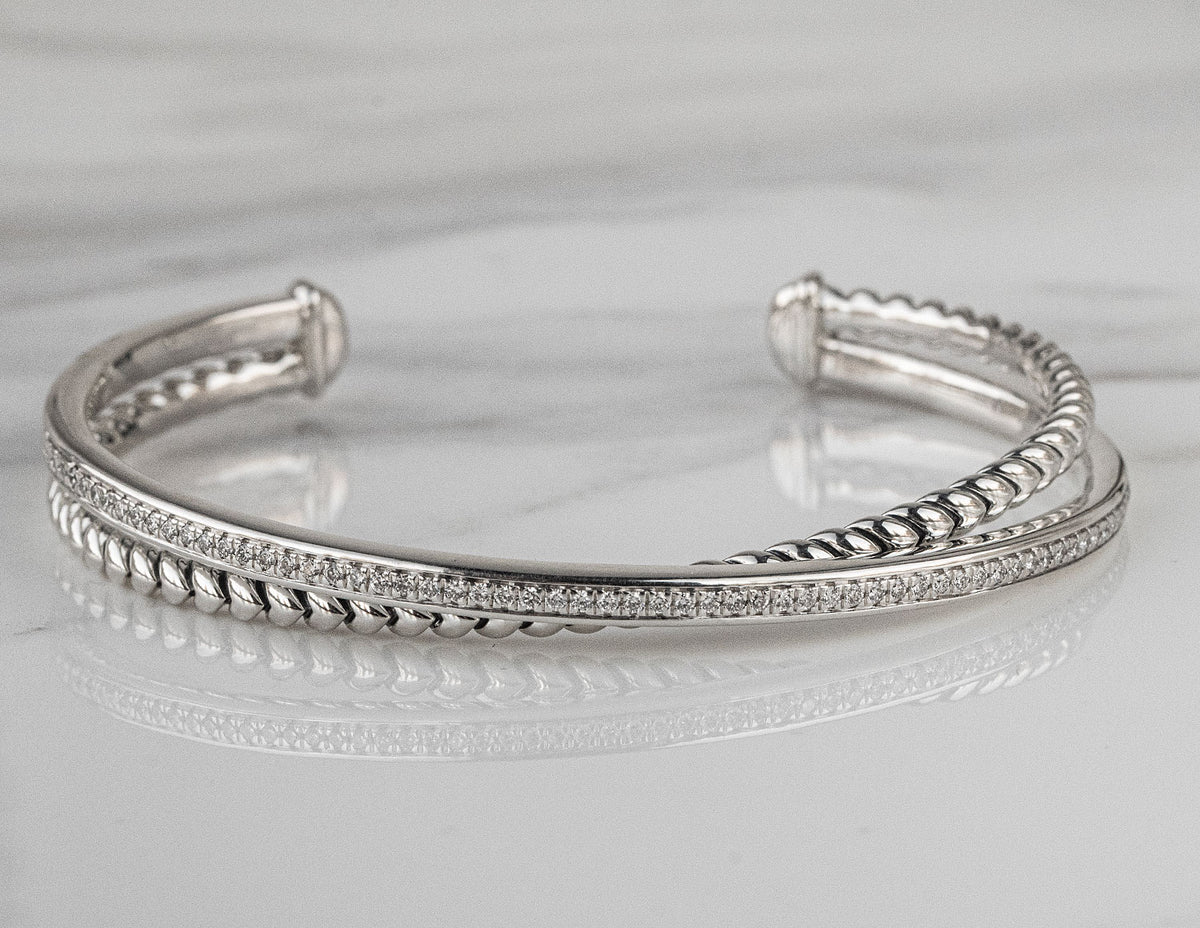 1/2ct. t.w. Diamond Bangle Bracelet in Sterling Silver