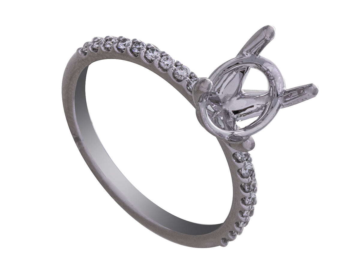 1/5ct. t.w. Diamond Engagement Ring in 14K White Gold