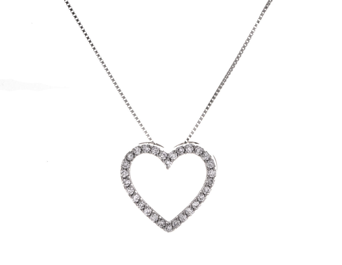 1/4ct. t.w. Diamond Heart Pendant in 14K White Gold